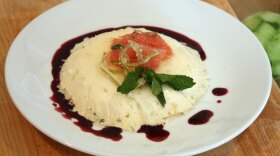 Carla Hall says you can use creme fraiche in this panna cotta, or substitute a mixture of sour cream and heavy cream.