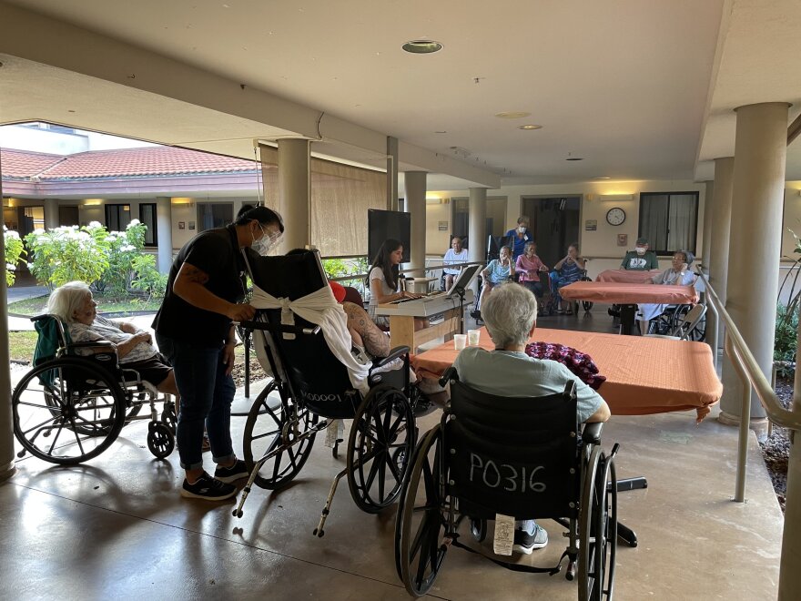 The Keiki Kupuna group plays at Maui senior homes.