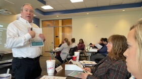 David Whalen leads the Emergency Management Disability Awareness training March 27 at Columbia College. The training connected first responders, other emergency management organizations and people with disabilities.