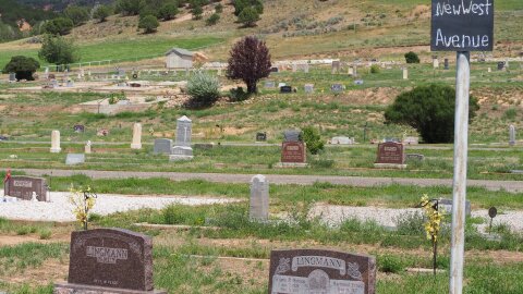 Headstones are seen at the Hoytsville Cemetery July 29, 2026.