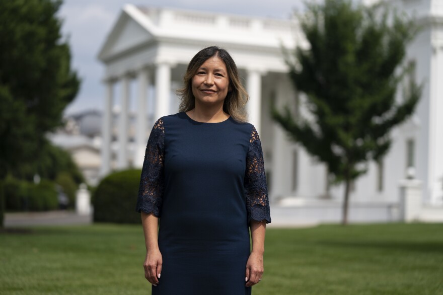 White House Intergovernmental Affairs director Julie Chávez Rodriguez in 2021. Chávez Rodriguez was deputy campaign manager for the Biden-Harris campaign, in part helping to court Latino voters.