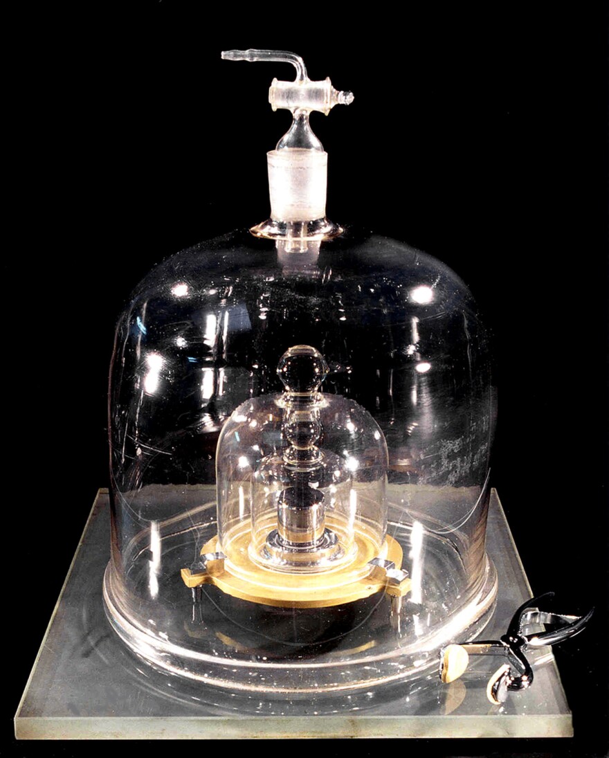 The International prototype of the kilogram. Forged in 1879 and sanctioned by the General Conference on Weights and Measures at its first meeting, Le Grand K has been kept under lock and key in a vault outside Paris.