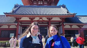 Left to Right-Museum Curator Noa Liebson-Museum Director Emily Lozon at Senso-ji Temple in Tokyo.