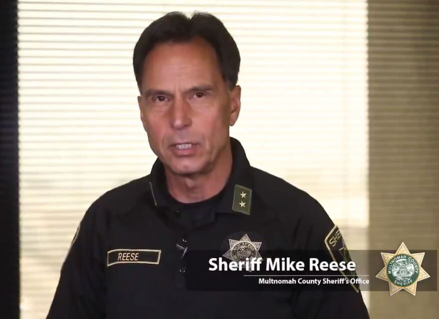 Multnomah County Sheriff Mike Reese, in a screenshot from a video posted to Twitter, reminding rural county residents that it's illegal to set up civilian roadblocks and demand identification from drivers on public highways