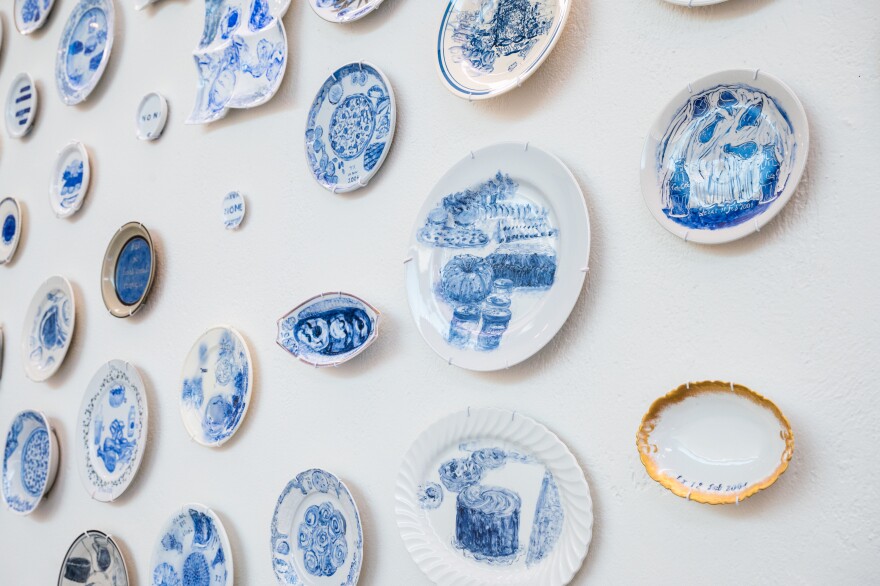 Julie Green's <em>The Last Supper</em> is currently on view at the Bellevue Arts Museum in Bellevue, Wash. There are 800 plates in the exhibit.