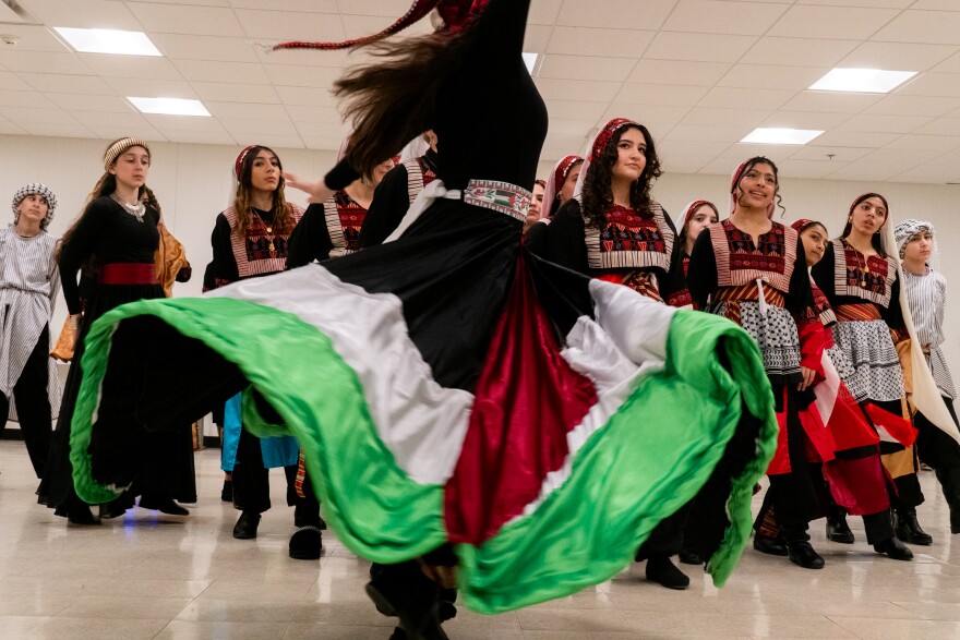 Canaan Wellspring Dabke Dance Troupe rehearses at the First St. Charles United Methodist Church on Saturday, Jan. 3, 2026, in St. Charles.