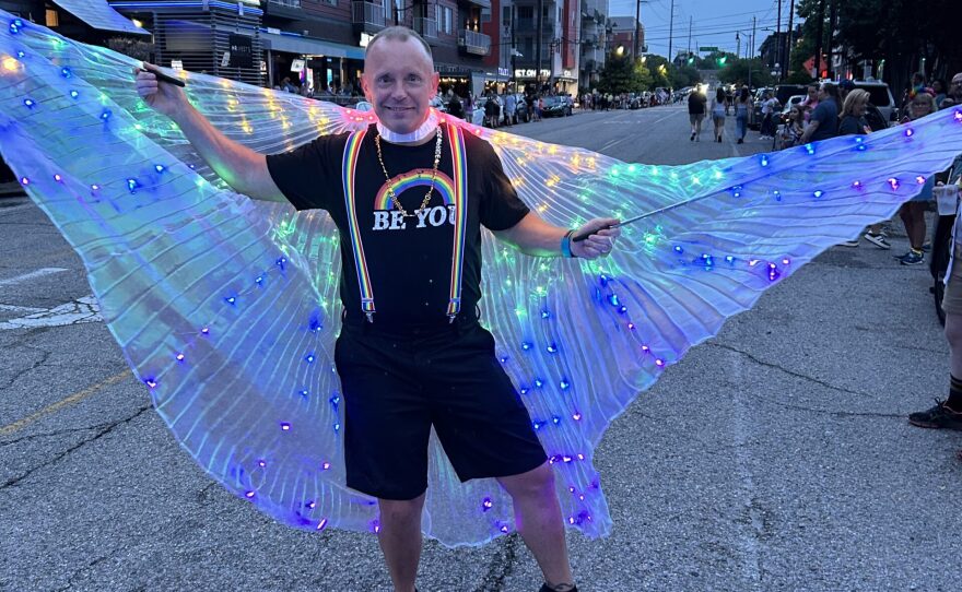 Cassidy Bonner shows off a winged Pride costume.