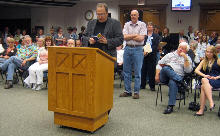 Reverend Bill Freeman has addressed Holland City Council every week since the vote against the anti-discrimination ordinance. He vowed to occupy city hall last night and was charged with disturbing the peace.