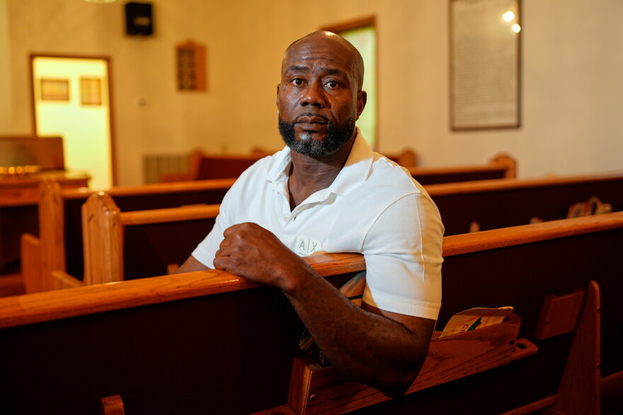 Patrick Dewayne Smith poses for a portrait at his church Wednesday, Aug. 19, 2026, in Prospect, Tenn. (AP Photo/George Walker IV)