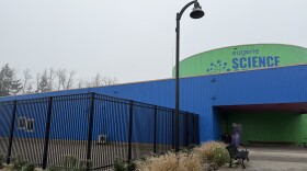 The space for the Outdoor Science Park is in front of the Eugene Science Center in a gated area.