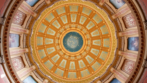 Inside the dome of the Michigan Capitol in Lansing.