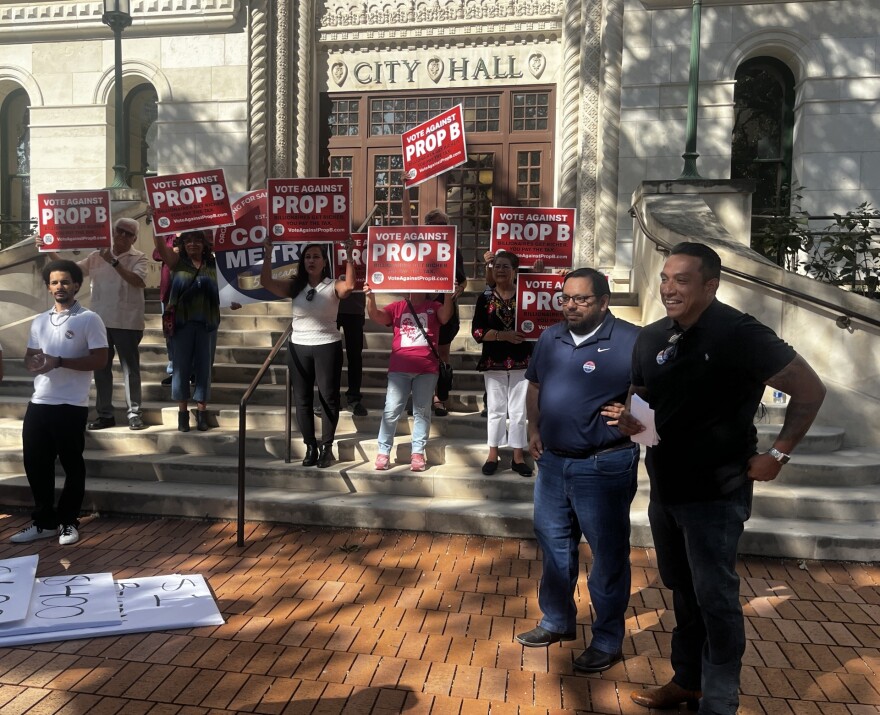 COPS/METRO Alliance volunteers on the front steps of San Antonio City Hall October 10th, 2025