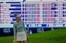 Nelly Korda watches her putt on the 18th hole during the final round of the Women's PGA Championship golf tournament at Hazeltine National Golf Club, Sunday, June 28, 2026, in Chaska, Minn.