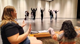 A rehearsal for South Haven High School’s spring musical. School clubs and sports engage students and make them want to show up for class, says Principal Amy Cockburn.