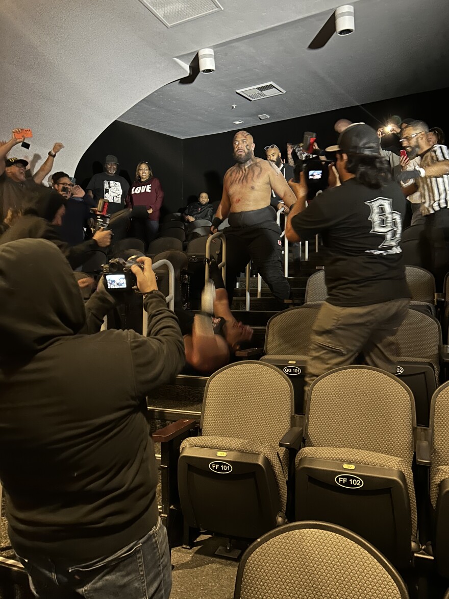 Journey Fatu in the midst of the crowd
