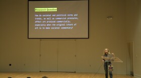 Faith Grahmann, '26 of Lafayette, conducted a sentiment analysis on the complete discography of R.E.M., studying how lyrical tone shifted as the band transitioned from an independent label to a major record company.