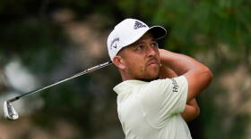 Xander Schauffele watches his shot on the eighth hole during the second round of the Travelers Championship golf tournament at TPC River Highlands, Friday, June 24, 2022, in Cromwell, Conn.