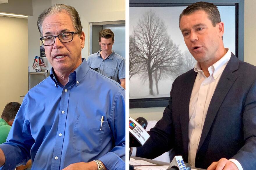 Indiana Senators Mike Braun (left) and Todd Young (right) both oppose universal background checks for all gun sales, according to a WFYI article.