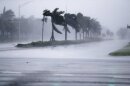 The winds from Hurricane Irma blow palm trees as it approaches Naples, Fla., Sunday, Sept. 10, 2017. (AP Photo/David Goldman)