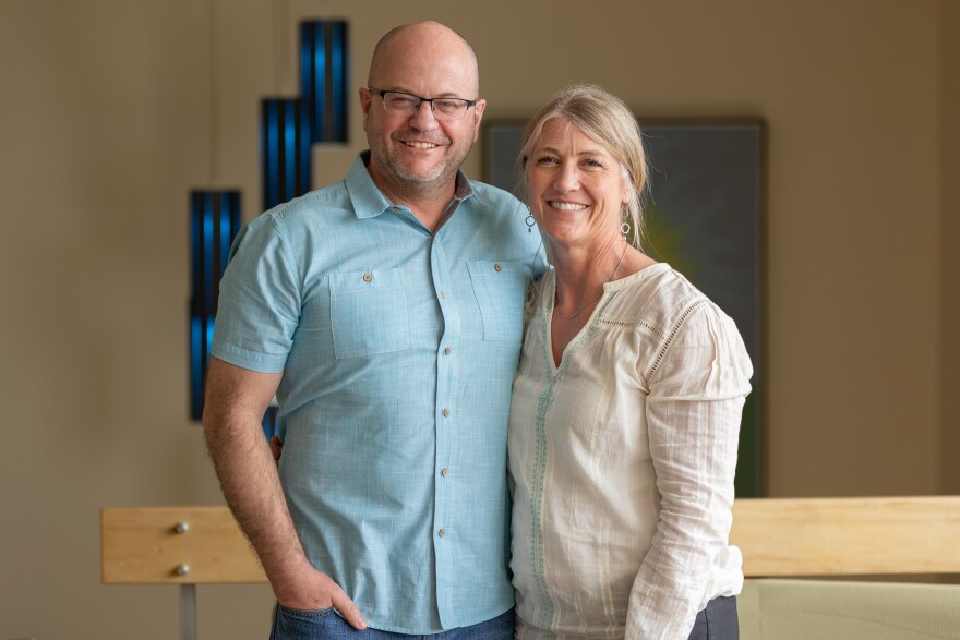 James and Wendy Ruchti pose for a photo on Idaho State University's Pocatello campus on Saturday, March 19, 2022.