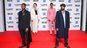 Malachi Kirby, Rochenda Sandall, Letitia Wright and Shaun Parkes attend the BFI London Film Festival opening film and premiere of Mangrove.