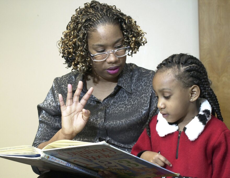 African-American student and teacher