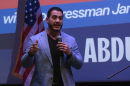 Abdul El-Sayed, Democratic candidate for U.S. Senate, speaks at a rally at the University of Michigan on August 26, 2026.