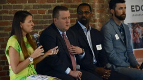 Panelists including Indiana Career Connections and Talent Secretary Blair Milo and Department of Workforce Development Commissioner Fred Payne spoke about "brain gain" efforts in Indiana.