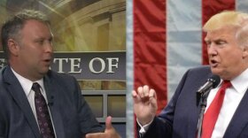 Ohio Republican Party chair Matt Borges (left) and President-elect Donald Trump.