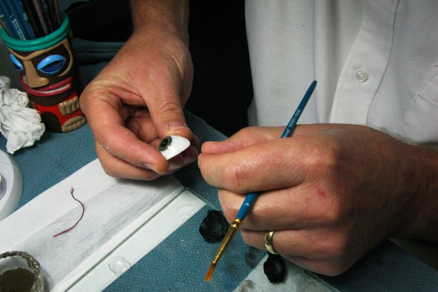 A prosthetic eye is a work of art custom-crafted for an individual.