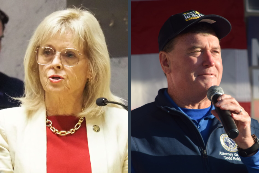 Republicans Sen. Liz Brown, left, and Attorney General Todd Rokita traded blows Friday over the demise of an immigration bill — an issue that may now appear before the Indiana Supreme Court disciplinary commission.