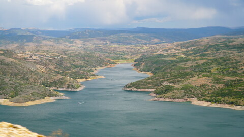 A view of the Jordanelle Reservoir in Wasatch County on Aug. 27, 2026.