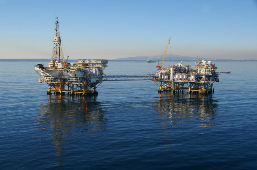 Offshore oil rig off the coast of California