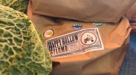 HProduce from Happy Hollow Farm at the Columbia Farmers Market in Missouri on Saturday, Dec. 7, 2024 sports various labels, including “USDA Certified Organic.” Farmer Liz Graznak said the label is valuable and recognizable to customers.