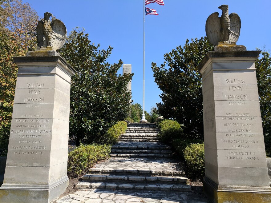 The entrance to William Henry Harrison's tomb in North Bend.