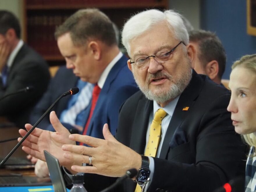 Rep. Ed Soliday, R-Valparaiso, speaks during an Indiana House committee meeting.