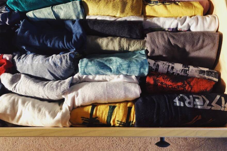  Emma Walters' T-shirt drawer after organizing.