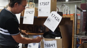 Kitchenware confiscated or abandoned at the Indianapolis International Airport is transported to the Indiana Department of Administration warehouse for storage.