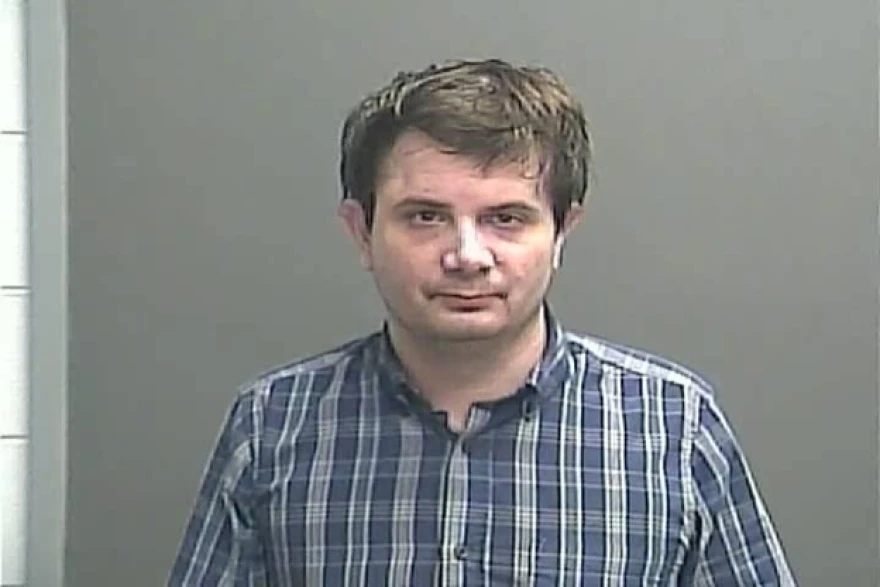 Rustin Berkshire is pictured in a booking photo that was posted on the Vincennes Police Department’s Facebook page when he was arrested on separate stalking and harassment charges in 2021 in Vincennes, Indiana.