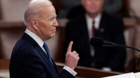 U.S. President Joe Biden delivers the State of the Union address during a joint session of Congress in the U.S. Capitol's House Chamber.