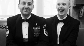 Chief Master Sergeant Vince Ladner and his husband, Joshua Ladner.