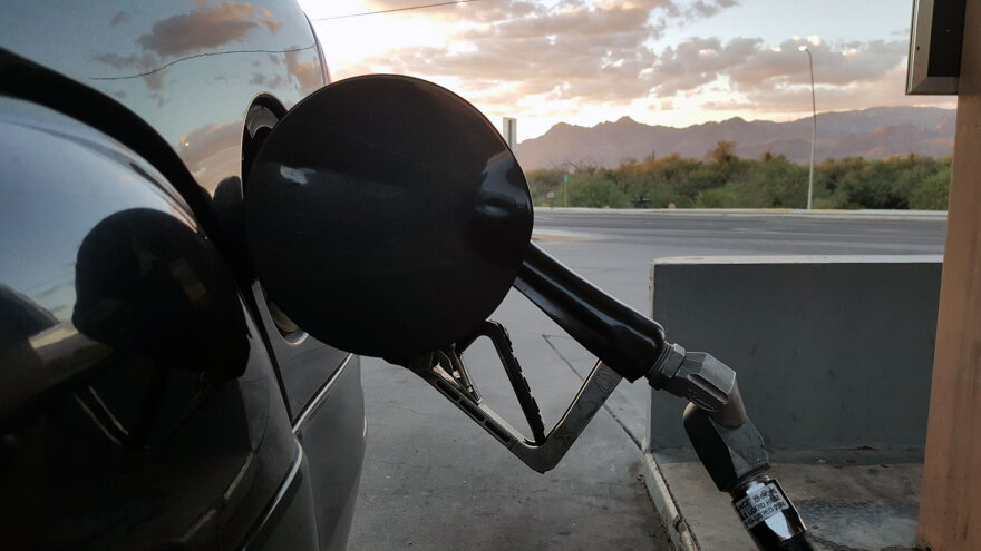 A gas pump in a vehicle