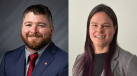 Indiana House District 13 candidates from left to right: Republican Matt Commons and Democrat Brenna Geswein.