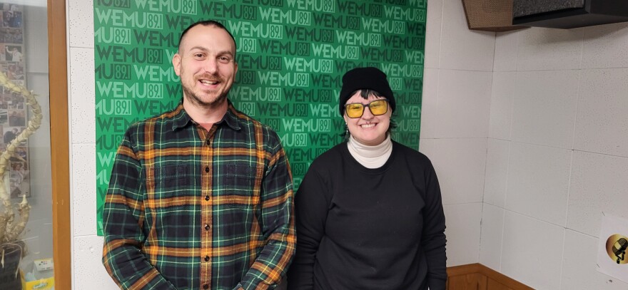 Ypsilanti Community Schools teacher Nick Azzaro and Concentrate Media's Lee Van Roth at the WEMU studio.