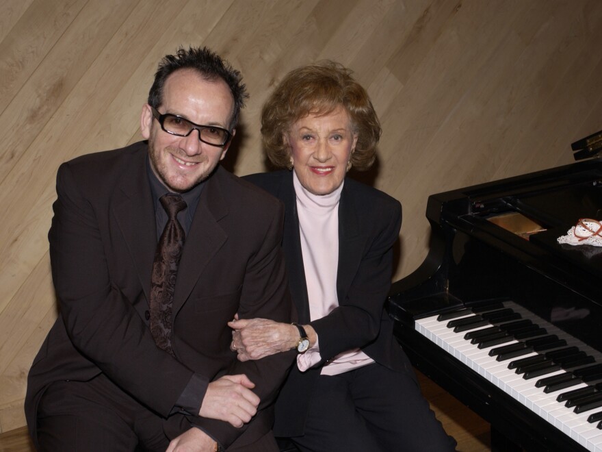 Marian McPartland with Elvis Costello, Manhattan Beach Studios, New York City, 2003