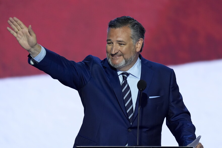 Sen. Ted Cruz, R-Texas., speaking on the second day of the Republican National Convention.