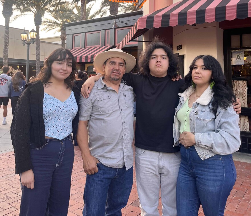 Gerardo Pacheco Oliveros, center, is pictured with his three children. Pacheco Oliveros was arrested by federal immigration agents on January 23. According to researchers at UCLA, immigration enforcement data shows immigration enforcement is increasingly impacting non-criminal Latino workers and their families across the Inland Empire.