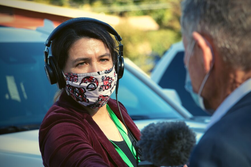 KOSU's Allison Herrera interviews U.S. Senator Jim Inhofe in 2020.