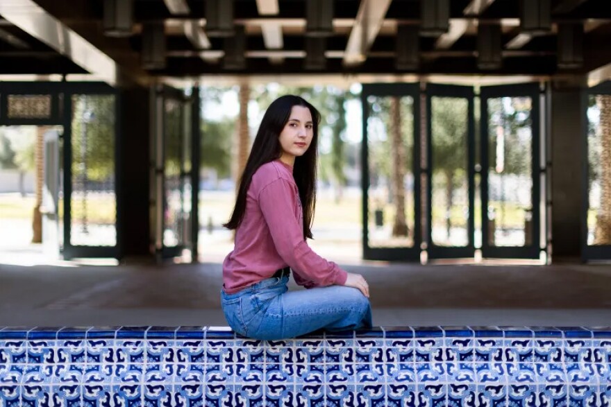 Dream Resource Center Lead D’arcy Corwin at Pierce College in Woodland Hills near Los Angeles on Jan. 28, 2025. The Dream Resource Center supports undocumented students, providing resources like free legal services, educational workshops, scholarship information, and more throughout their academic journey at the school. 