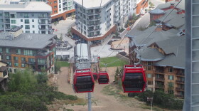 The Sunrise Gondola climbs out of Park City Mountain's Canyons Village base area from the Pendry Plaza Aug. 22, 2026